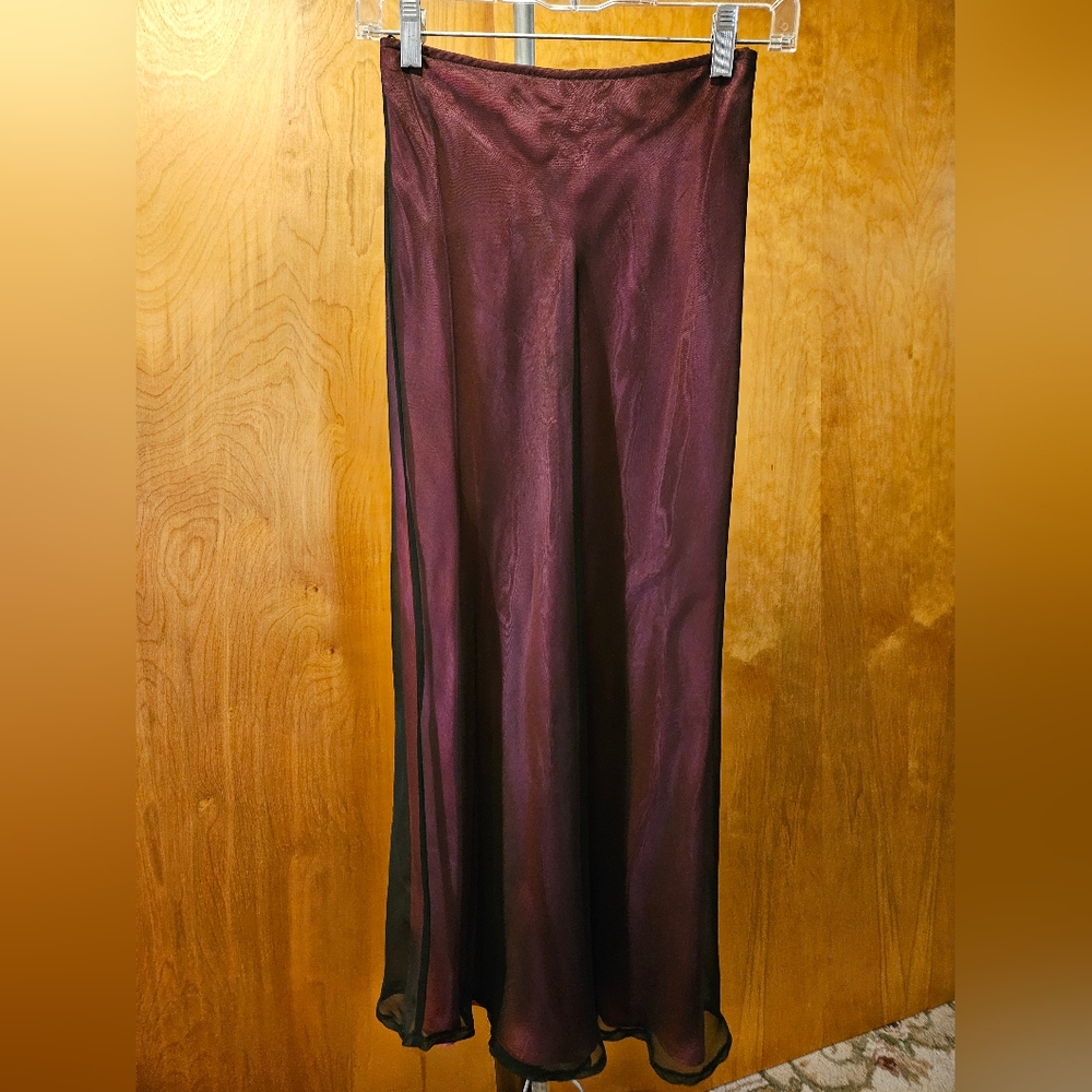 Cache Y2k VINTAGE size 3/4 long formal skirt black and pink
